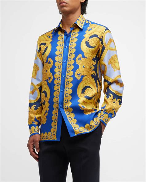 versace shirt baroque|Versace silk shirt price.